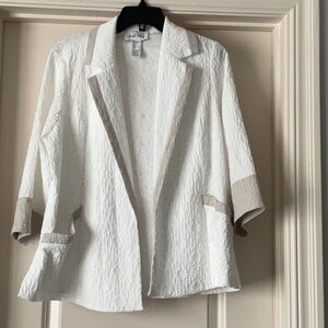 Joseph Ribkoff White and Tan Textured Blazer